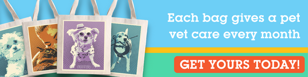 Image of tote bags you can receive for donating monthly to Emancipet