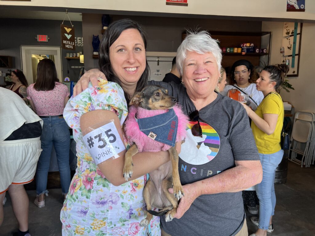 Missy McCullough and winner of the pet fashion show, Pinky