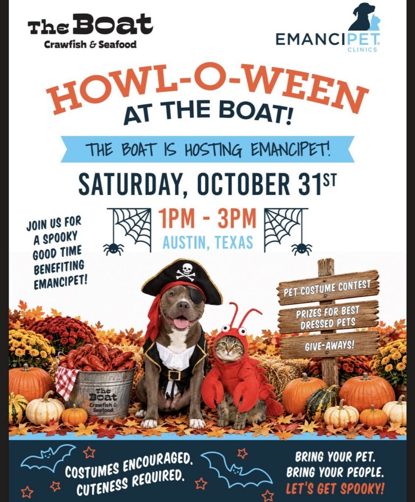 The Boat is Hosting Emancipet!
Saturday Oct 31, 2026
1pm - 3pm